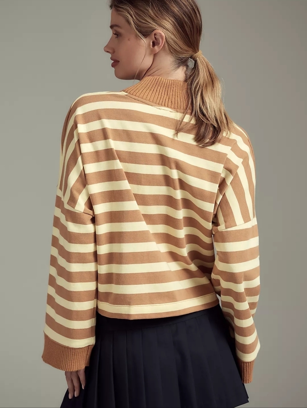 NWT Maeve Plus Size, Cotton Boxy Oversized V-Neck Top - Picture 2 of 9